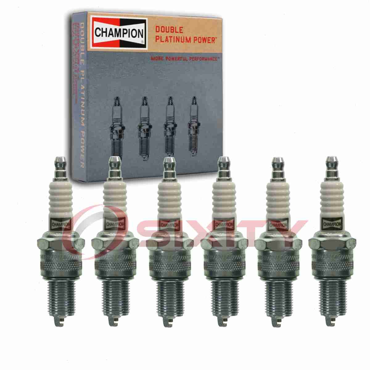 6 pc Champion Double Platinum Spark Plugs for 1957-1958 Jaguar Mark VIII jg