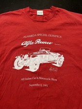Vintage Alameda Alfa Romeo 1991 Car Show T-Shirt, Red, Size: Large