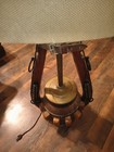 Antique Wagon Wheel Hub Wood Iron Lamp — photo 3