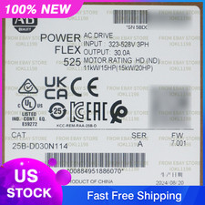 New Allen-Bradley 25B-D030N114 PowerFlex 525 15kW 20Hp AC Drive 3 PH