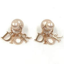 Christian Dior Tribal Rhinestone Logo Pierce pink