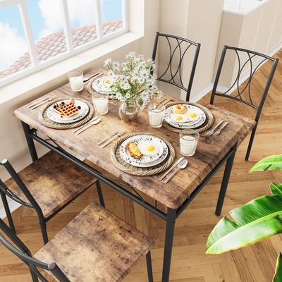 Dining Table Set for 4, Kitchen Table and Chairs Dining Room Table with 4 Chairs