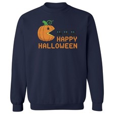 Pumpkin Eating Ghosts Game - Happy Halloween Unisex Crewneck Sweatshirt