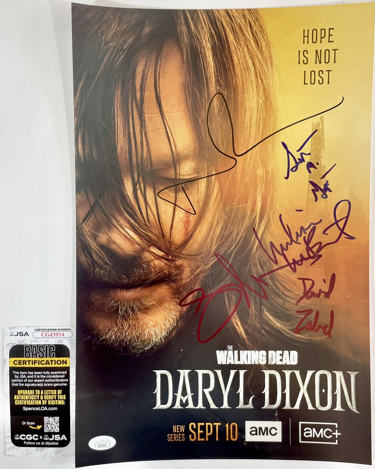 Norman Reedus & Melissa McBride & Greg Nicotero +2 Autographed Signed The Walking Dead Daryl Dixon Cast x5 11x17 Poster B Norman Reedus JSA COA 