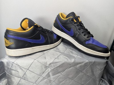 5/07 6/07 7/07 8/07 ×6 Nike Air Jordan 1 Low Black Purple Gold Men's Size 10 553558-075