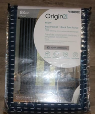 ORIGIN 21 50" X 84" Blackout Navy Rod Pocket Curtain Panels  4140932 NEW