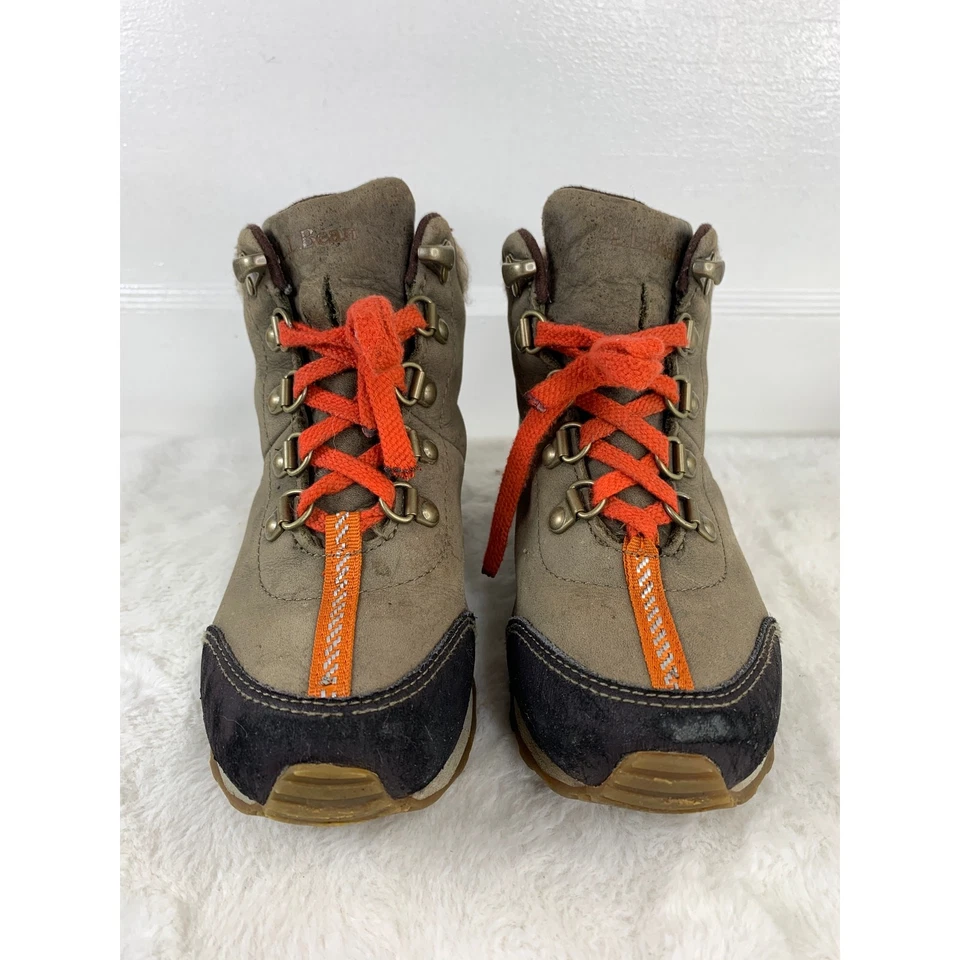 LL Bean Kid’s Tek 2.5 Primaloft Brown Leather Hiking Boots Size 1 - Image 2 of 4