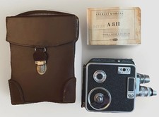 Vintage Meopta 811 TLR 35MM Movie Camera Czech, manual Leather carrying case