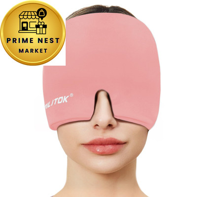 EXQUISLIFE Migraine Headache Relief Cap, Gel Ice One-Size-Fits-Most, Pink