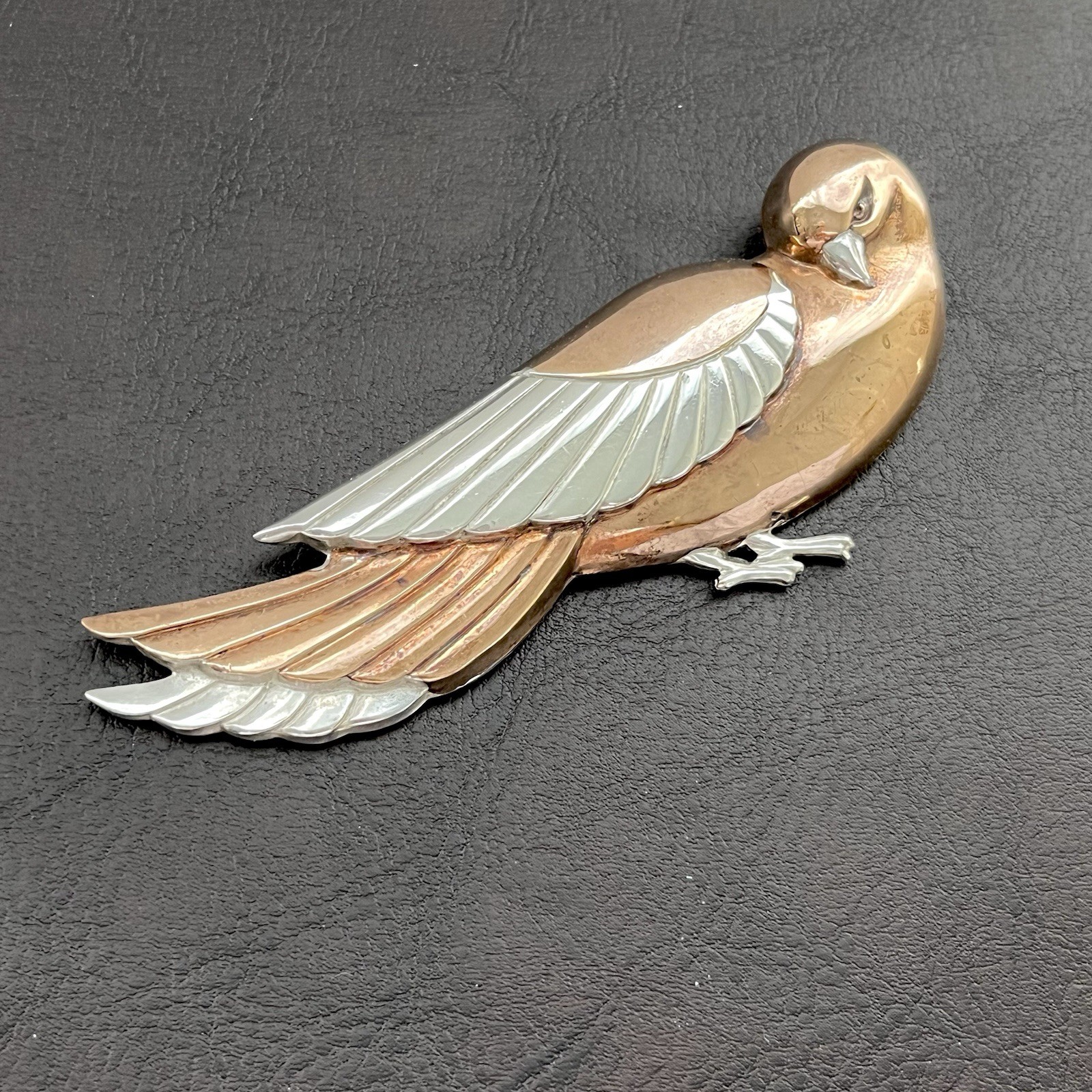 Vintage sterling silver and copper Coro Style Dove Bird brooch pin | eBay