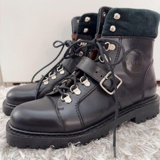 GUCCI Boots Heel Leather Brown EU37/US7 121413c