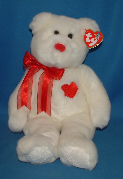 Ty Large Plush Beanie Buddy - Valentino the Bear  MWMT