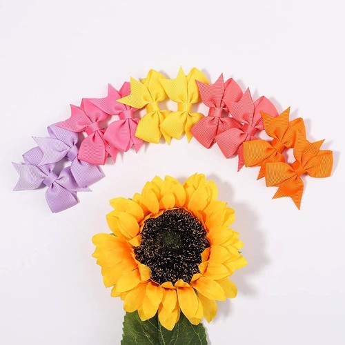 2" Baby Hair Clips Fully Lined Bows Tiny Alligator Clips for Infants and Todd... - Picture 7 of 9