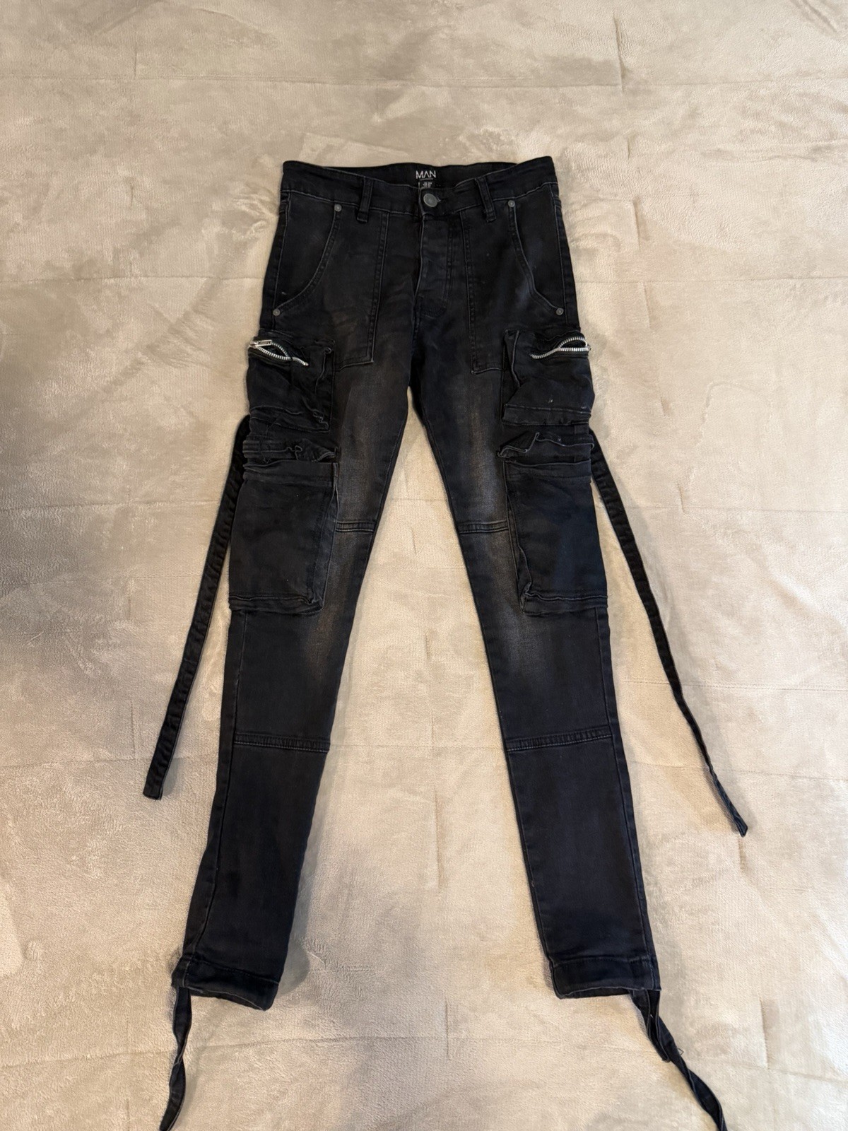 With Cargo Pockets, Straps, Zip Accents