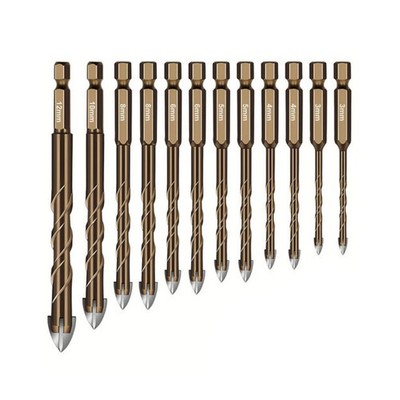 Professional-Grade 12pc Carbide Drill Bit Set for Tile Glass Concrete Brick