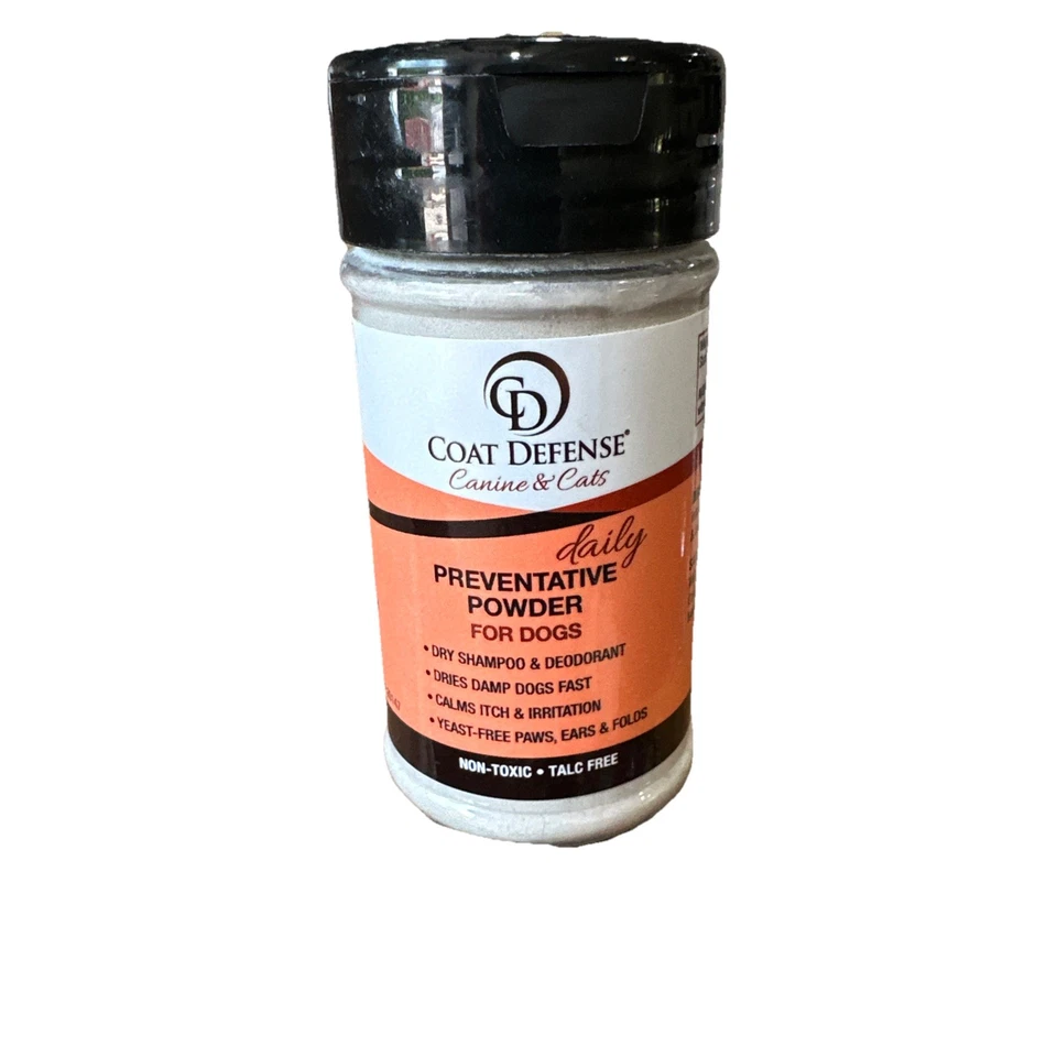 COAT DEFENSE Preventative Powder | Made in USA | 3.5oz Waterless Dog Shampoo ...