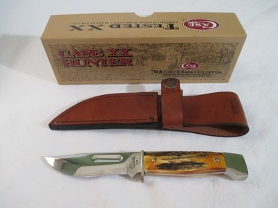 Case XX 1998 Stag Slab Side Fixed Blade Hunter 578-3 1/2 SS w/Sheath Item 00375