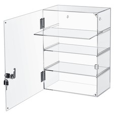 Barydat Acrylic Display Case with Lock Key Countertop Display Case Clear Show...