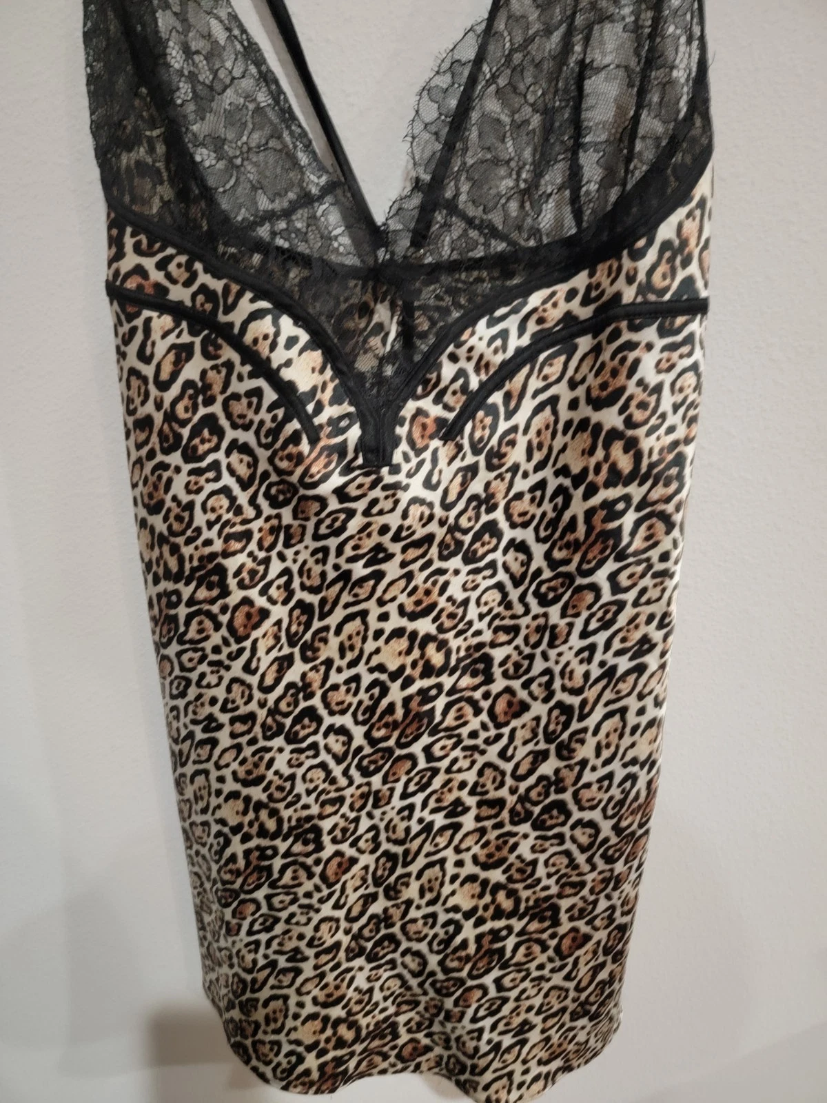UNDERCOVER Abito Victoria Secret Leopardato Slip Donna L Grande Lingerie Pizzo Y2K Raso Feel