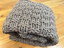 Pottery Barn Boston Knit Throw Blanket, Mocha, 44 x 56"