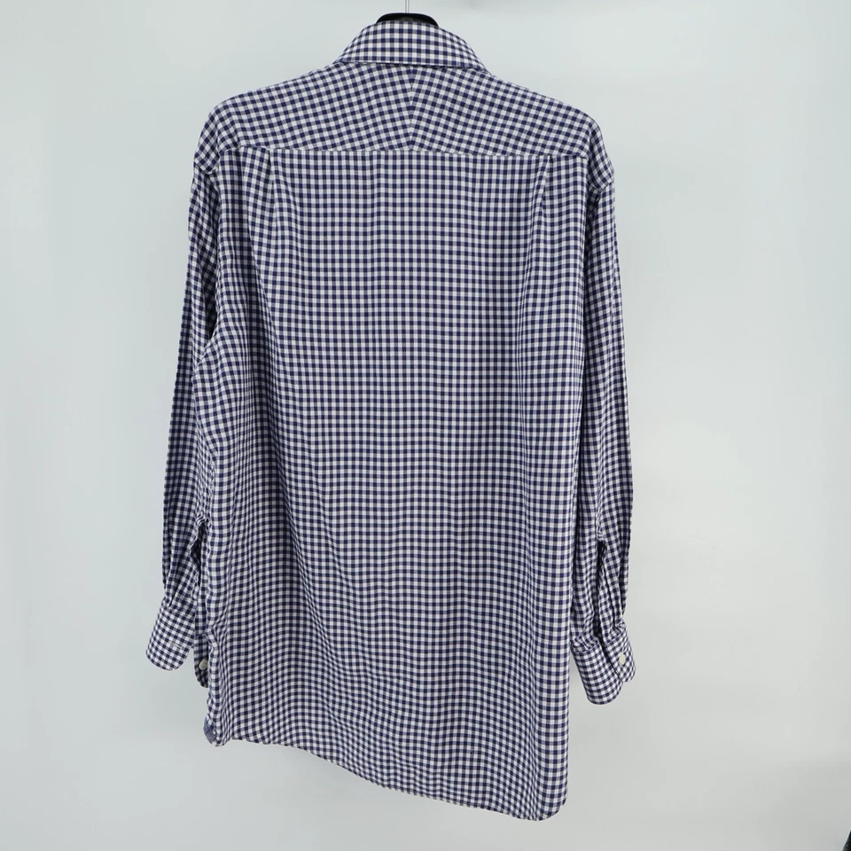 Camisa Charles Tyrwhitt Calce Clásico Abotonada Para Hombres 161/2/33 Azul Cuadros Guinga Defecto Foto 3 de 4