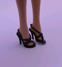 New Mattel Barbie Basics Doll Model Muse Black High Heel Shoes