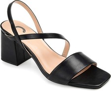 Journee Collection Women's Lirryc Open Square Block Dress Sandals, Black Size 7M