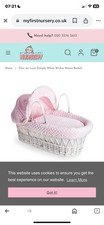 Claire de Lune Natural Wicker Baby Moses Basket with Stand
