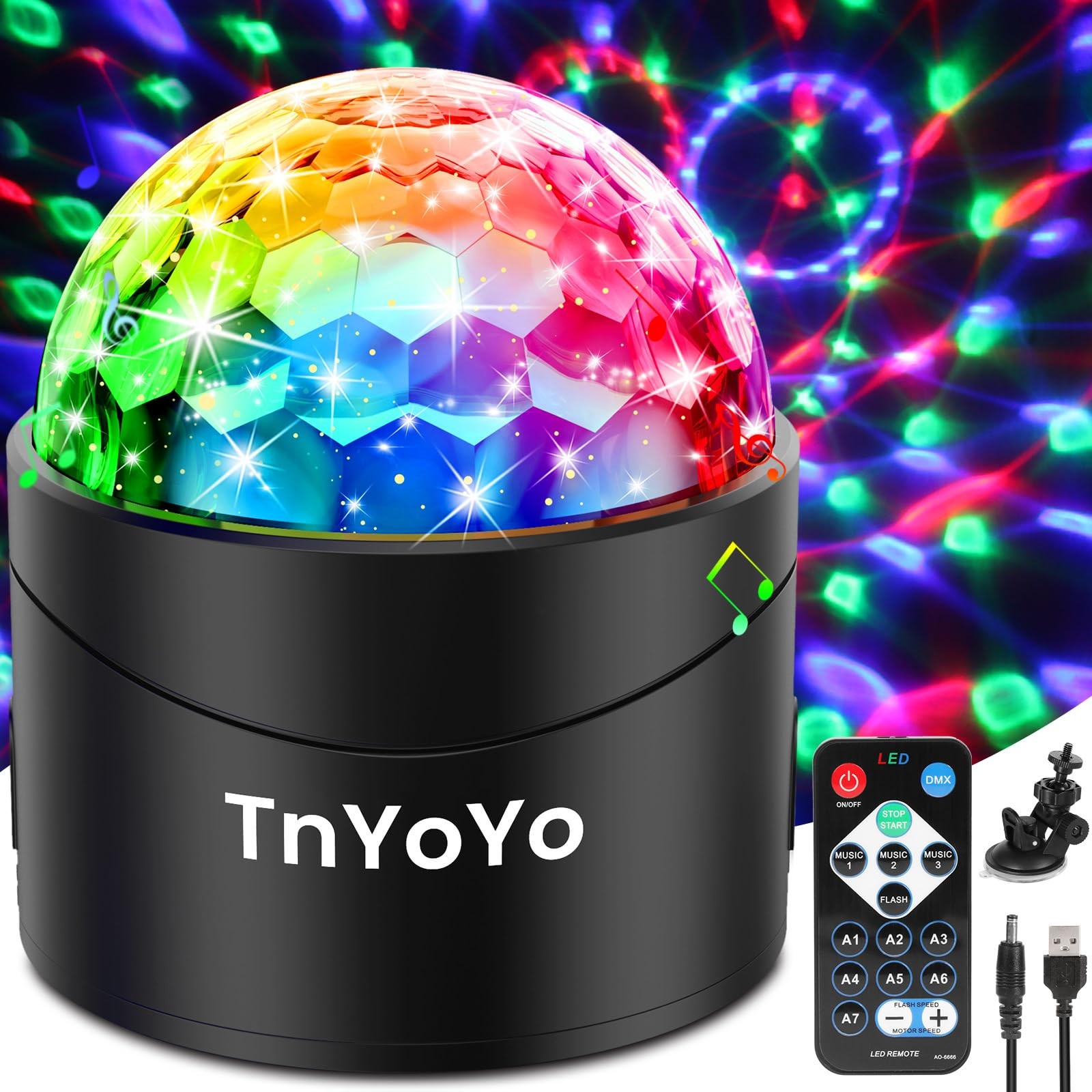 Disco Lights, Disco Ball 7 RGB Color with Remote, Disco Lights Sound Activate...