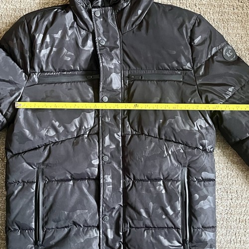 Kenneth Cole New York Men's Blue Camouflage Puffer Coat Winter Hooded Jacket sm - Picture 8 of 8