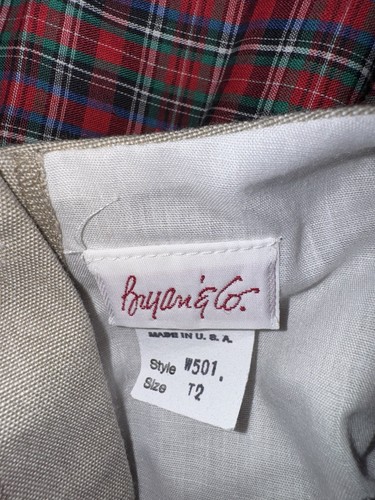 Vintage Bryan Co Girls Plaid Duck Embroidered Pinafore Dress Size 2T USA Eyelet - Picture 6 of 9
