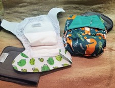 3 mo To 2 Year Adjustable Reusable Cloth Diaper Set 2 Cover 3 inserts Canadian
