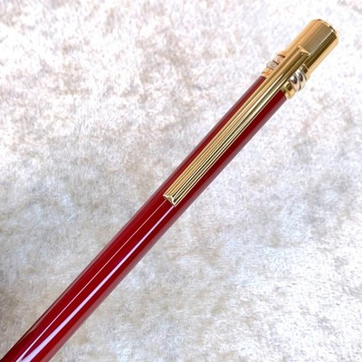 Vintage Cartier Ballpoint Pen Trinity Bordeaux Lacquer 18k Gold