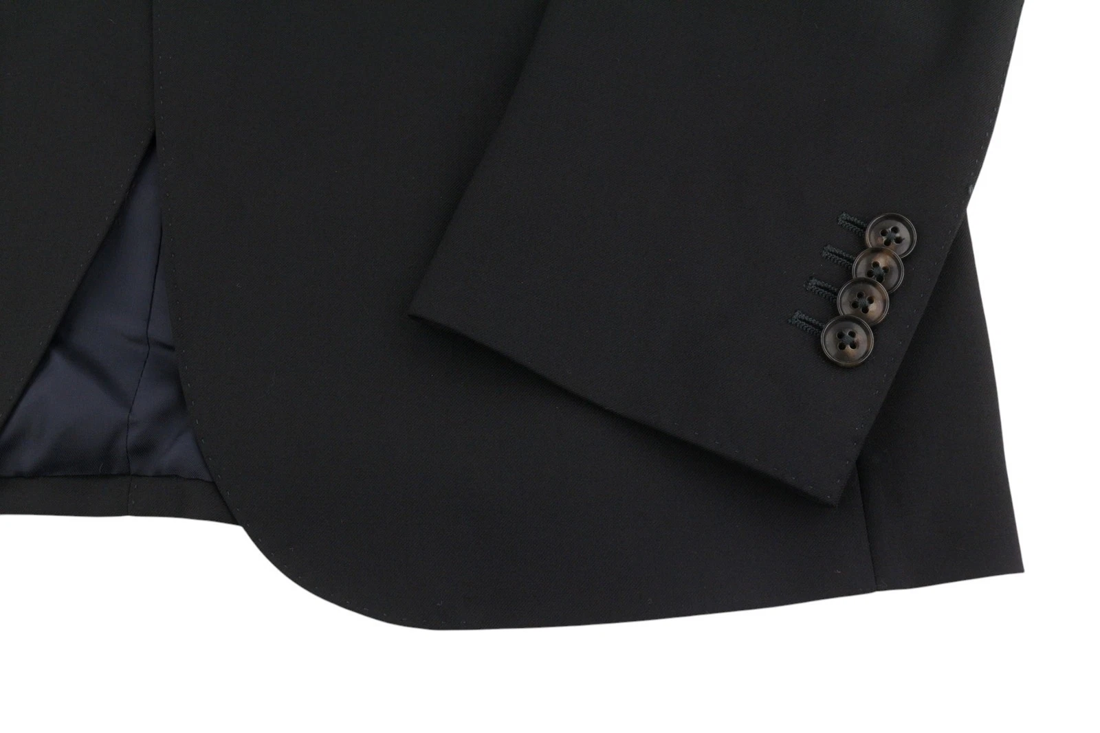 SUITSUPPLY Men Blazer Sienna Single Breasted UK38L Black 150'S Wool Notch Lapel - product detail image 6