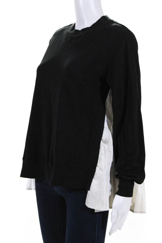 Sudadera plisada con paneles Clu para mujer negra marfil talla extra pequeña 11542033 Foto 2 de 4