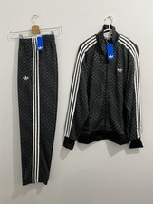 Adidas Originals Classics Firebird Loose Monogram Tracksuit Black Size XL