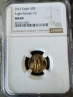 2021 $5 Gold American Eagle NGC MS69 Type-2, 1/10oz 🔥