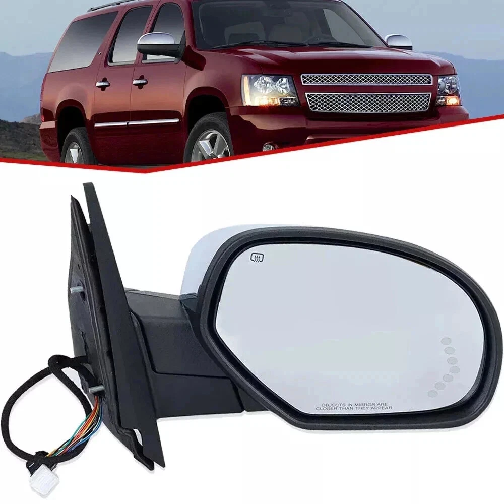 Chrome Passenger Side Power Mirror For Silverado Suburban Sierra Tahoe 2007-2013