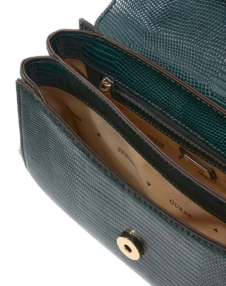 GUESS Melinda Top Handle Flap Bag Umhängetasche Tasche Forest tannengrün Neu - Bild 4 von 4