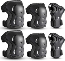Kids Youth Adult Protective Gear Set Adjustable Knee Elbow Wrist Guards for