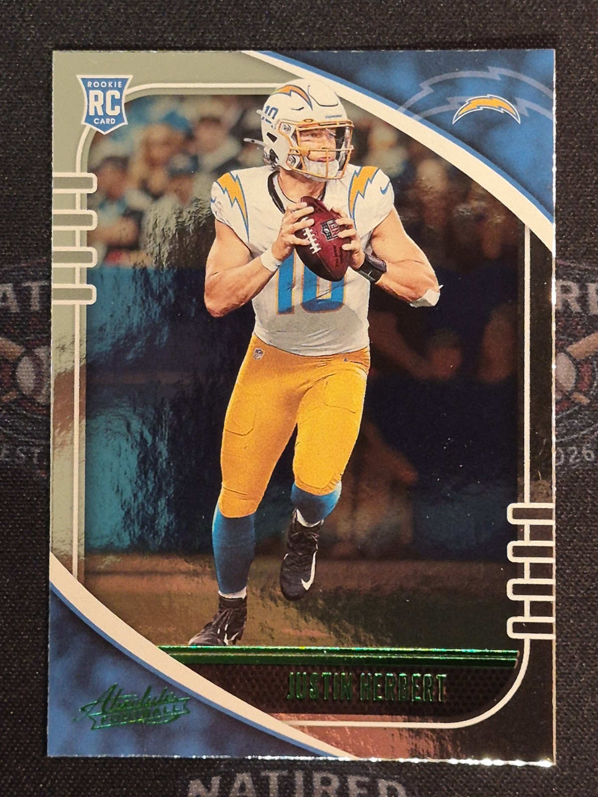 2020 Panini Absolute - Rookie Justin Herbert #167 Green (RC) Chargers QB