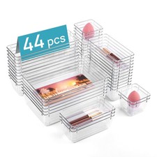 Vtopmart 44 PCS Clear Plastic Drawer Organizers Set, Vanity Organizer