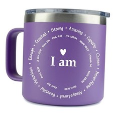 Christian Gifts for Women Faith - Purple Christian Tumbler Purple 14 Ounce 