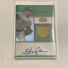 2012 Triple Threads Shaun Marcum Game Used Patch Auto Autograph Green #2/50