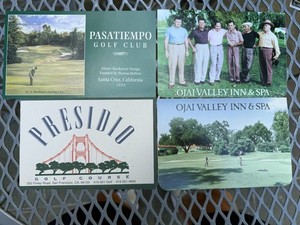 4 CALIFORNIA GOLF SCORECARDS-OJAI,PRESIDIO, PASATIEMPO