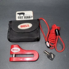 BELL Super Disc Brake Lock “The Warden” Portable Motorcycle w/ Key & Carry Pouch