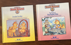 2 VINTAGE Teddy Ruxpin BOOKS The Story of  The Faded Fobs & DOUBLE GRUBBY