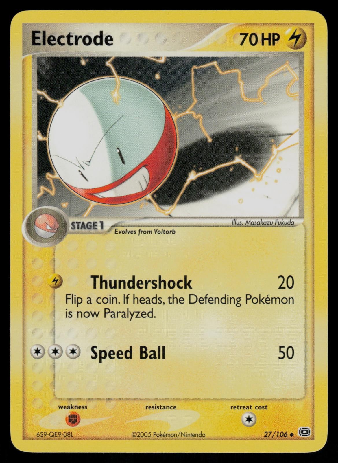 Electrode 27/106 Uncommon Emerald Pokemon Lightly Played