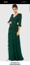 MAC DUGGAL 14 Green LongSleeve A-Line Maxi Gown 5497 NWT