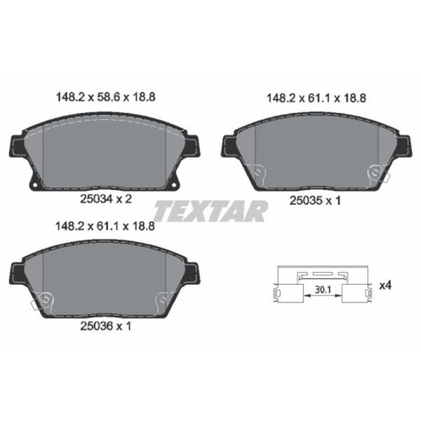 Textar BremsbeläGe Vorne FüR Opel Mokka/Mokka X Astra J Chevrolet Cruze-image